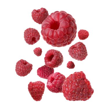 Beyaz arka planda taze ahududular