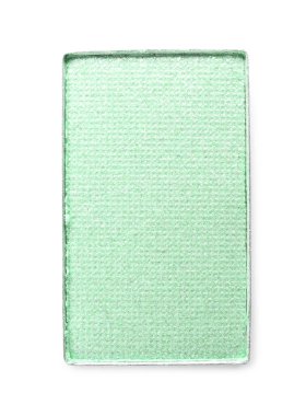 Palet için göz farı doldurma tepsisi beyazda izole edilmiş, üst manzara. Yeşil ton