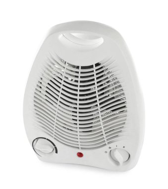 Modern elektrikli fan ısıtıcısı beyazda izole