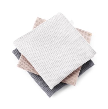 Temiz renkli waffle havluları beyaz, üst manzara