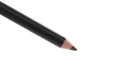 Bir kahverengi kaş kalemi beyaza izole edilmiş.