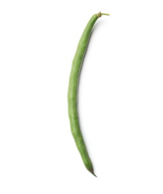 Bir taze bezelye kabuğu beyaz, üst görünümde izole