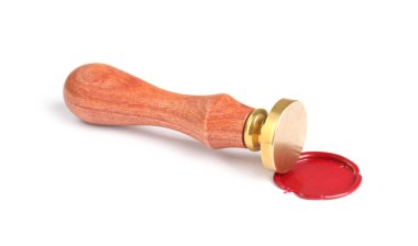 Güzel balmumu mühür ve beyaz üzerine kırmızı mühür.