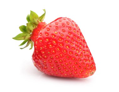 bir taze olgun çilek beyaz izole