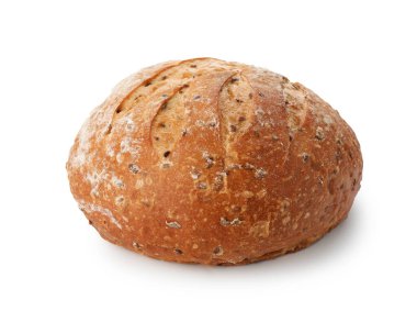Taze ekmek üzerinde beyaz izole