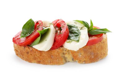 Peynirli, domatesli ve fesleğenli leziz sandviç.