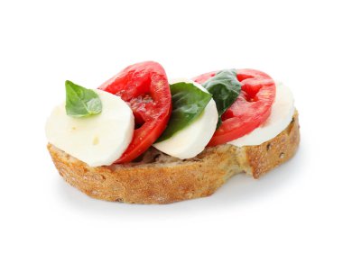 Peynirli, domatesli ve fesleğenli leziz sandviç.