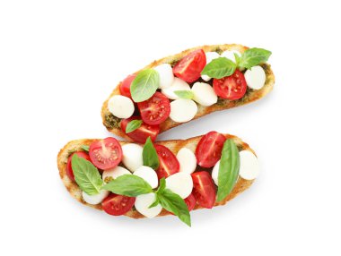 Mozarella peynirli, domatesli ve fesleğenli lezzetli sandviçler.