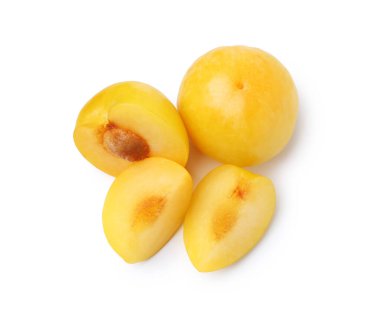 Sarı kiraz eriklerinin tamamı beyaz, üstten görünüyor.