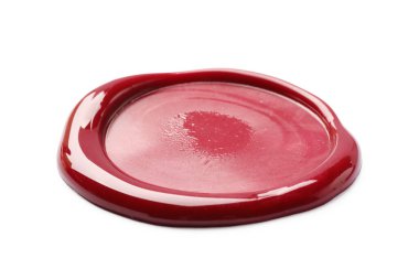 Beyaz üzerine izole edilmiş bir kırmızı balmumu mühür