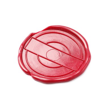 Beyaz üzerine izole edilmiş bir kırmızı balmumu mühür