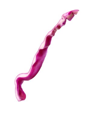 Bir dilim taze kırmızı lahana beyaza izole edilmiş.