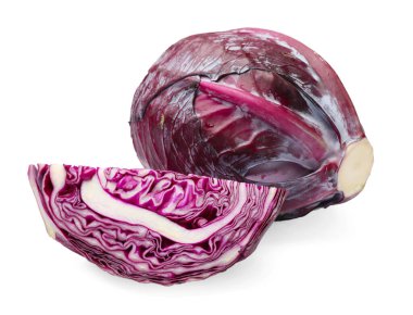 Kırmızı lahanaların tamamı beyaza izole edilmiş.