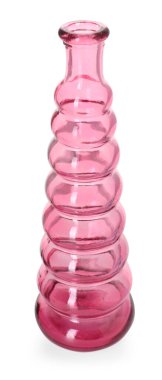 Beyaza izole edilmiş güzel bir cam vazo.