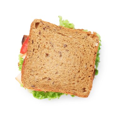 Jambonlu ve sebzeli lezzetli sandviç.