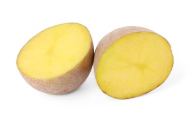 Beyazların üzerinde taze taze patates kes.