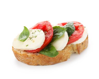 Peynirli, domatesli ve fesleğenli leziz sandviç.