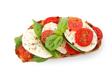 Mozarella peynirli, domatesli ve fesleğenli nefis sandviç.