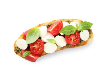 Mozarella peynirli, domatesli ve fesleğenli nefis sandviç.