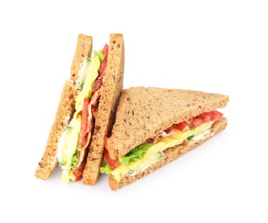 Pastırmalı, peynirli ve sebzeli lezzetli sandviçler.