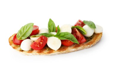 Peynirli, domatesli ve fesleğenli leziz sandviç.