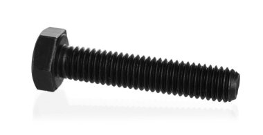 Bir metal cıvata beyaza izole edilmiş. Donanım aracı