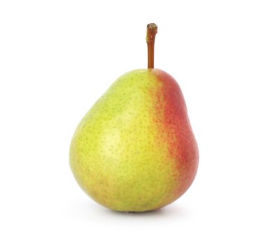 Olgun bir armut beyazda soyutlanmış.