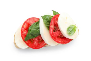 Mozarella peynirli, domatesli ve fesleğenli nefis sandviç.