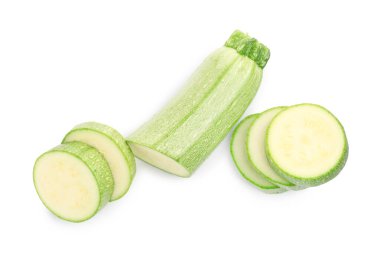 Taze kesilmiş kabak, beyaz, üst görünümde izole