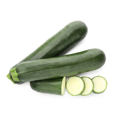 Taze kabakların tamamı beyaz, üst görünümde izole edilmiş.