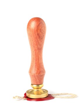 Beyaz üzerine izole edilmiş balmumu damgalı mühür
