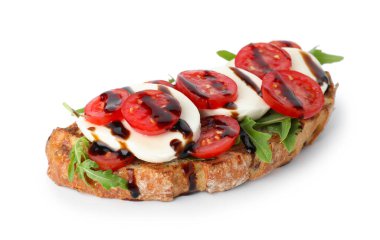 Mozarella peynirli, balzamik soslu, domatesli ve roka aromalı nefis bir sandviç.