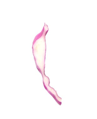 Bir dilim taze kırmızı lahana beyaza izole edilmiş.