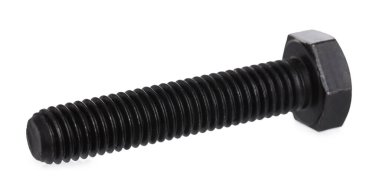 Bir metal cıvata beyaza izole edilmiş. Donanım aracı