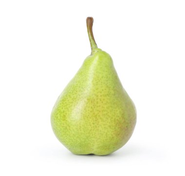 Olgun bir armut beyazda soyutlanmış.