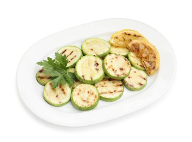 Limonlu ve maydanozlu nefis ızgara kabak dilimleri.