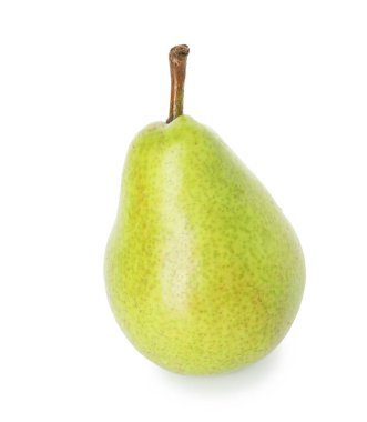 Olgun bir armut beyazda soyutlanmış.