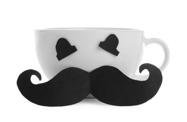 Babalar Günün kutlu olsun. Kağıt yüzlü, beyaz tenli fincan.