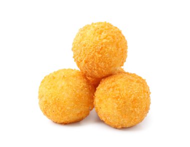 Beyaza izole edilmiş kızarmış köfteler.