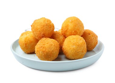 Beyaza izole edilmiş kızarmış köfteler.