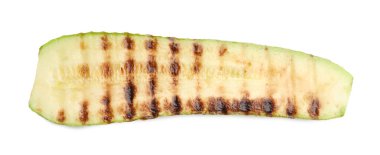 Lezzetli ızgara kabak dilimi beyaza izole edilmiş.