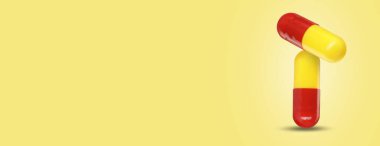 Haplar sarı arka plana doğru düşüyor. Metin için alanı olan pankart tasarımı