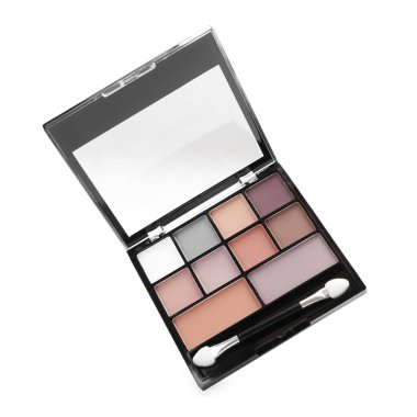 Uygulayıcı beyaz üzerine izole edilmiş güzel göz falı paleti