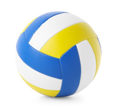 Beyazda izole edilmiş bir voleybol topu. Spor malzemeleri.