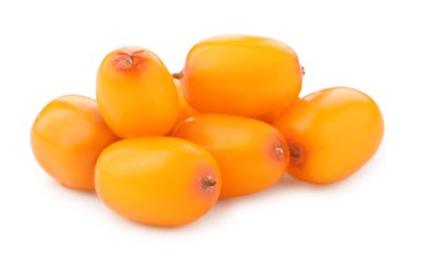 Taze deniz dikenli böğürtlenleri beyaz üzerine izole edilmiş