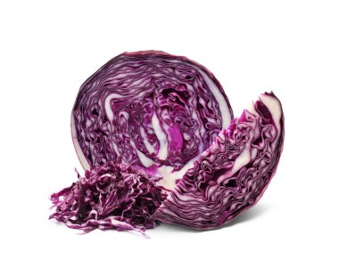 Taze kırmızı lahana beyazda izole edilmiş.