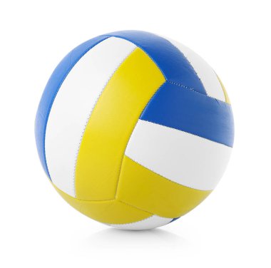 Beyazda izole edilmiş bir voleybol topu. Spor malzemeleri.