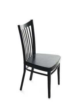 Beyaza izole edilmiş şık bir sandalye. Kullanılmış eşyalar