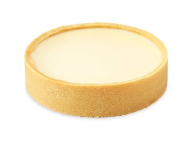 Beyaza izole edilmiş lezzetli bir cheesecake.