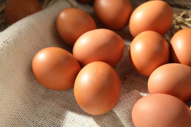 Masada bir sürü çiğ tavuk yumurtası var.